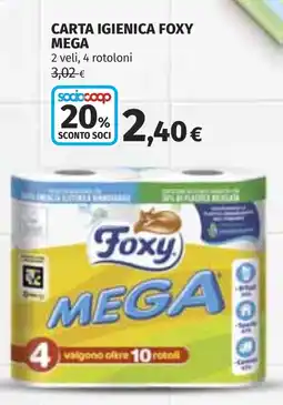 Coop Carta igienica foxy MEGA offerta