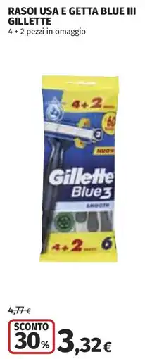 Coop Rasoi usa e getta blue III GILLETTE offerta