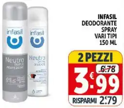 Deco Supermercati Infasil deodorante spray offerta
