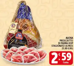 Deco Supermercati Alcisa prosciutto di parma dop stagionato 16 mesi offerta