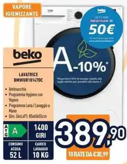 Unieuro beko LAVATRICE BMWUR10147DC offerta