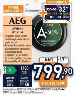 Unieuro AEG LAVATRICE LR7FD114B offerta