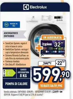 Unieuro Electrolux ASCIUGATRICE EW7H385S offerta
