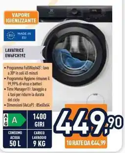 Unieuro LAVATRICE EW6FCH19Z offerta