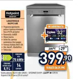 Unieuro Hotpoint ARISTON LAVASTOVIGLIE HA2FFC14BX offerta