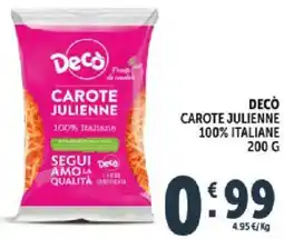 Deco Supermercati Decò carote julienne 100% italiane offerta