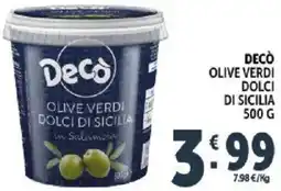 Deco Supermercati Decò olive verdi dolci di sicilia offerta