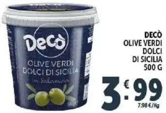 Deco Supermercati Decò olive verdi dolci di sicilia offerta