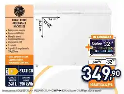 Unieuro Hoover CONGELATORE ORIZZONTALE HOCH251EE offerta