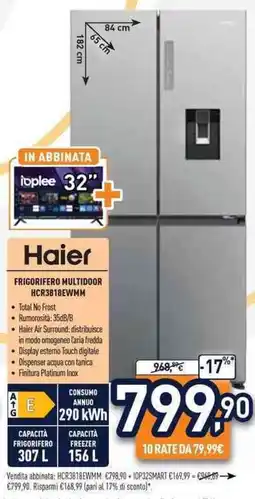 Unieuro Haier FRIGORIFERO MULTIDOOR HCR3818EWMM offerta