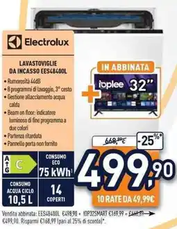 Unieuro Electrolux LAVASTOVIGLIE DA INCASSO EES48400L offerta