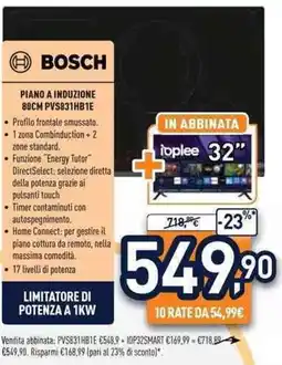 Unieuro BOSCH PIANO A INDUZIONE 80CM PVS831HB1E offerta
