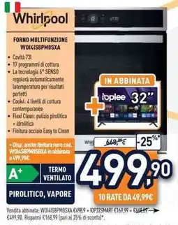 Unieuro Whirlpool FORNO MULTIFUNZIONE W0141S8PMOSXA offerta