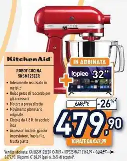 Unieuro KitchenAid ROBOT CUCINA 5KSM125EER offerta