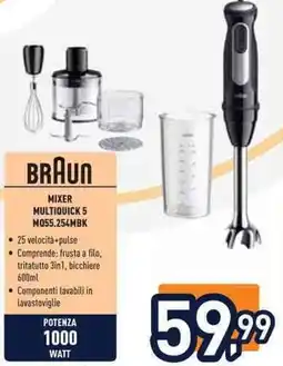 Unieuro BRAUN MIXER MULTIQUICK 5 MQ55.254MBK offerta