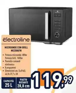 Unieuro Electroline MICROONDE CON GRILL ME258KFN offerta
