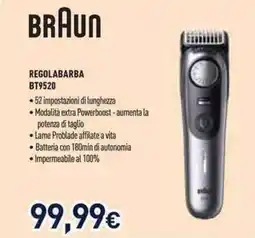 Unieuro BRAUN REGOLABARBA BT9520 offerta
