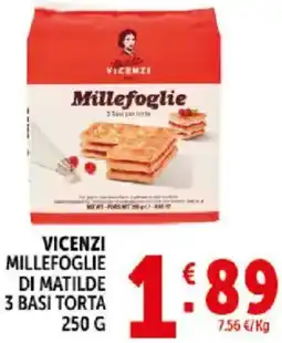 Deco Supermercati Vicenzi millefoglie di matilde 3 basi torta offerta