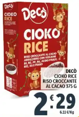 Deco Supermercati Decò cioko rice riso croccante al cacao offerta