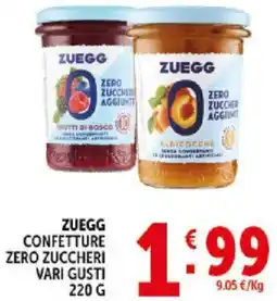 Deco Supermercati Zuegg confetture zero zuccheri offerta