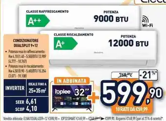 Unieuro Electroline condizionatore dualsplit 9+12 offerta