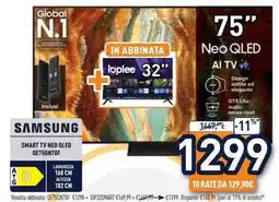 Unieuro SAMSUNG SMART TV NEO QLED QE75QN7OF offerta