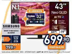 Unieuro SAMSUNG SMART TV NEO QLED AI QE43QN9OF offerta
