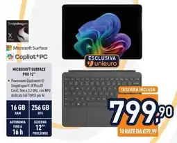 Unieuro Microsoft surface pro 12" offerta