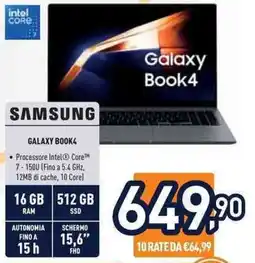 Unieuro Samsung galaxy book4 offerta