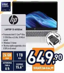 Unieuro hp LAPTOP 15-fd1024nl offerta