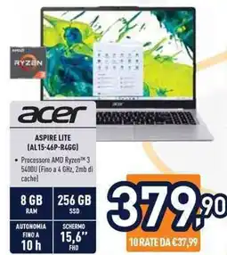 Unieuro acer ASPIRE LITE (AL15-46P-R4GG) offerta