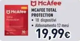 Unieuro Mcafee mcafee total protection offerta