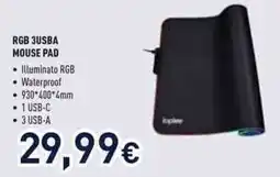 Unieuro Ioplee RGB 3USBA MOUSE PAD offerta