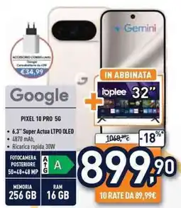Unieuro Google PIXEL 10 PRO 56 offerta