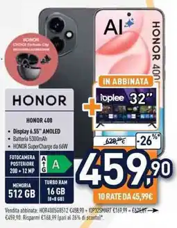 Unieuro HONOR 400 offerta