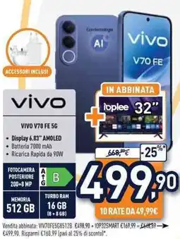 Unieuro vivo VIVO V70 FE 5G offerta