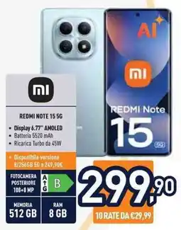 Unieuro REDMI Note 15 5G offerta