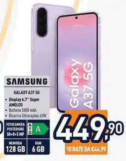 Unieuro SAMSUNG Galaxy A37 5G offerta