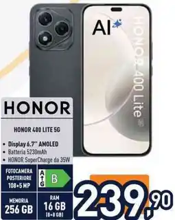 Unieuro Honor 400 lite 5G offerta
