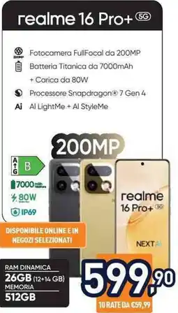 Unieuro realme 16 Pro+ 5G offerta