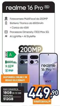 Unieuro realme 16 Pro 5G offerta