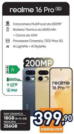 Unieuro realme 16 Pro 5G offerta