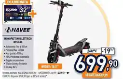 Unieuro NAVEE MONOPATTINO ELETTRICO NT5MAX offerta