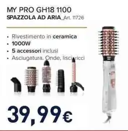 Unieuro BELLISSIMA MY PRO GH18 1100 SPAZZOLA AD ARIA offerta