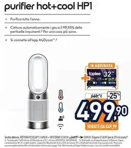Unieuro Dyson purifier hot+cool HP1 offerta