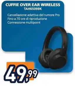 Unieuro PHILIPS CUFFIE OVER EAR WIRELESS TAH6509BK offerta