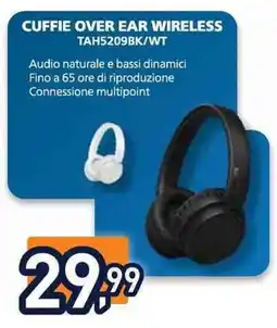 Unieuro PHILIPS CUFFIE OVER EAR WIRELESS TAH5209BK/WT offerta