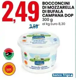 Eurospin Pascoli ITALIANI bocconcini di mozzarella di bufala campana DOP offerta