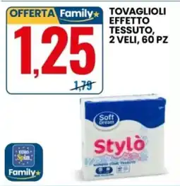 Eurospin Soft dream tovaglioli effetto tessuto, 2 veli offerta
