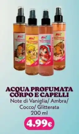 Tigotà ACQUA PROFUMATA CORPO E CAPELLI Note di Vaniglia/Ambra/ Cocco/Glitterata offerta